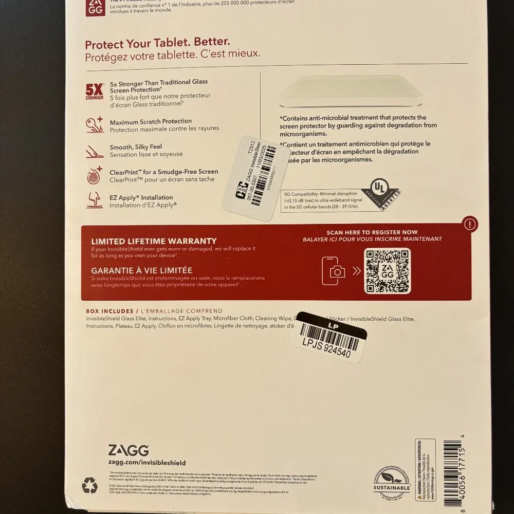 Zagg iPad Screen Protector for (gen 9/8/7)
